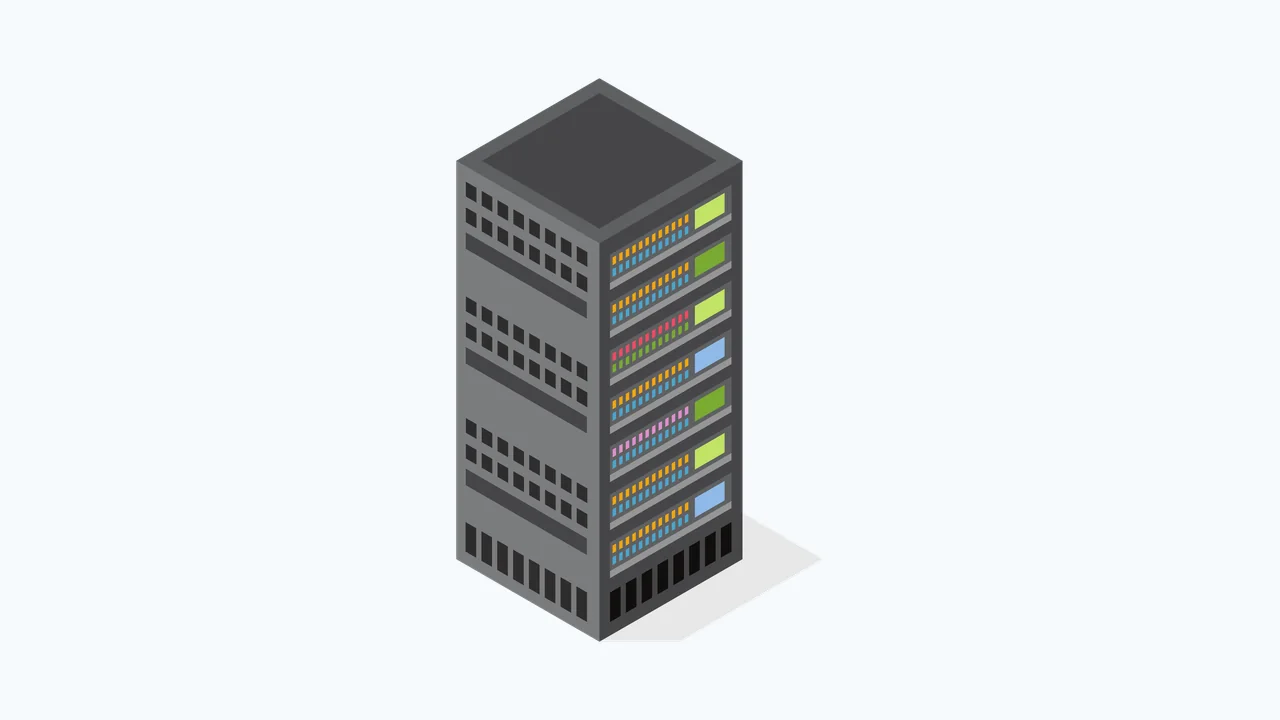 Ilustrasi server untuk hosting dan infrastruktur