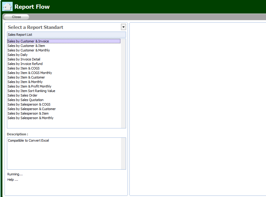Tampilan Report Flow RealtingSQL